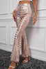 Double Take Sequin High Waist Flared Pants - Premium   - Just $78.95! Shop now at LACEDUPED