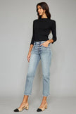 Kancan High Waist Button Fly Raw Hem Cropped Straight Jeans - Premium   - Just $79.95! Shop now at LACEDUPED