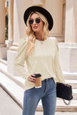 Round Neck Puff Sleeve Blouse - Premium   - Just $33.95! Shop now at LACEDUPED