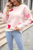 Heart Round Neck Droppped Shoulder Sweater - Premium   - Just $53.95! Shop now at LACEDUPED