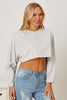 Round Neck Dropped Shoulder Cropped Sweatshirt - Premium   - Just $36.95! Shop now at LACEDUPED