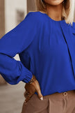 Button Up Round Neck Long Sleeve Shirt - Premium   - Just $39.95! Shop now at LACEDUPED