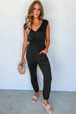 V-Neck Wide Strap Pocketed Jumpsuit - Premium   - Just $65.95! Shop now at LACEDUPED