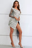 Zebra Print Rhinestone Slit Single Shoulder Dress - Premium   - Just $172.95! Shop now at LACEDUPED