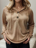 Waffle-Knit Drawstring Quarter Button Hoodie - Premium   - Just $34.95! Shop now at LACEDUPED