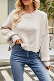 Round Neck Dropped Shoulder Sweater - Premium   - Just $68.95! Shop now at LACEDUPED