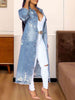 Long Sleeve Raw Hem Denim Jacket - Premium   - Just $112.95! Shop now at LACEDUPED