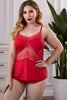 Lace Insert Plus Size Pajamas Set - Premium   - Just $43.95! Shop now at LACEDUPED