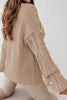 Cable-Knit Fringe Round Neck Sweater - Premium   - Just $66.95! Shop now at LACEDUPED