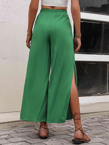 High Waist Slit Wide Leg Pants - Premium   - Just $35.95! Shop now at LACEDUPED