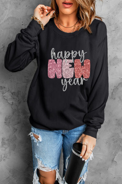 HAPPY NEW YEAR Round Neck Sweatshirt - Premium   - Just $57.95! Shop now at LACEDUPED