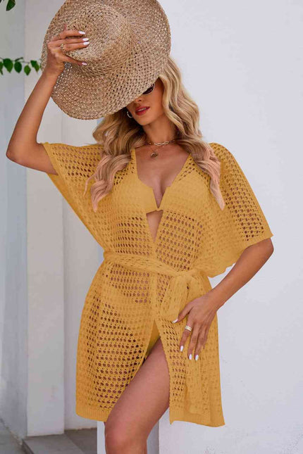 Openwork Tie Waist Cover Up - Premium   - Just $38.95! Shop now at LACEDUPED