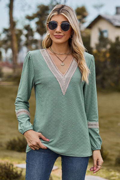 V-Neck Long Sleeve T-Shirt - Premium   - Just $34.95! Shop now at LACEDUPED