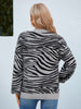 Animal Print Round Neck Dropped Shoulder Sweater - Premium   - Just $54.95! Shop now at LACEDUPED