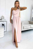 One-Shoulder Slit Maxi Dress - Premium   - Just $69.95! Shop now at LACEDUPED