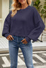 Round Neck Dropped Shoulder Sweater - Premium   - Just $68.95! Shop now at LACEDUPED