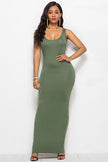 Scoop Neck Wide Strap Maxi Dress - Premium   - Just $29.95! Shop now at LACEDUPED