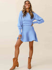 Round Neck Lantern Sleeve Sweater Dress - Premium   - Just $59.95! Shop now at LACEDUPED