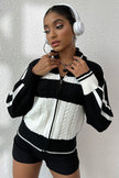 Cable-Knit Color Block Raglan Sleeve Cardigan - Premium   - Just $55.95! Shop now at LACEDUPED