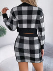 Plaid Round Neck Top and Skirt Sweater Set - Premium   - Just $56.95! Shop now at LACEDUPED