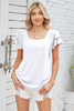 Square Neck Flutter Sleeve T-Shirt - Premium   - Just $31.95! Shop now at LACEDUPED