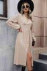 V-Neck Buttoned Slit Dress - Premium   - Just $49.95! Shop now at LACEDUPED