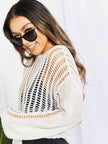 Long Sleeve Round Neck Openwork Cover-Up - Premium   - Just $29! Shop now at LACEDUPED