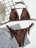 Halter Neck Ruched Bikini Set - Premium   - Just $34.95! Shop now at LACEDUPED