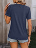 Heathered Round Neck Short Sleeve T-Shirt - Premium   - Just $31.95! Shop now at LACEDUPED