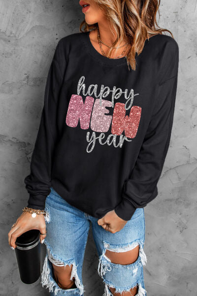 HAPPY NEW YEAR Round Neck Sweatshirt - Premium   - Just $57.95! Shop now at LACEDUPED