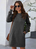 Round Neck Long Sleeve Mini Dress with Pockets - Premium   - Just $28.95! Shop now at LACEDUPED