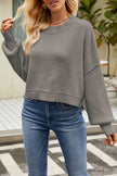 Round Neck Dropped Shoulder Sweater - Premium   - Just $68.95! Shop now at LACEDUPED