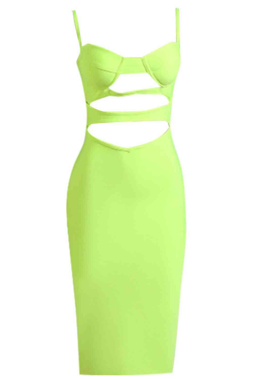 Cutout Spaghetti Strap Bodycon Dress - Premium   - Just $138.95! Shop now at LACEDUPED