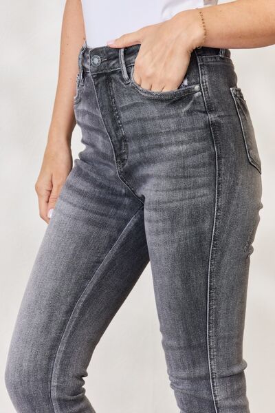 Judy Blue Full Size High Waist Tummy Control Release Hem Skinny Jeans - Premium   - Just $93.95! Shop now at LACEDUPED