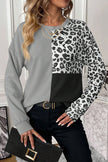 Leopard Color Block Round Neck T-Shirt - Premium   - Just $33.95! Shop now at LACEDUPED