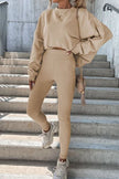 Round Neck Dropped Shoulder Sweatshirt and Pants Set - Premium   - Just $86.95! Shop now at LACEDUPED