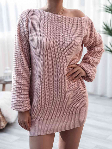 Rib-Knit Mini Sweater Dress - Premium   - Just $46.95! Shop now at LACEDUPED