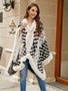 Checkered Faux Fur Trim Poncho - Premium   - Just $69.95! Shop now at LACEDUPED