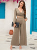 Surplice Top and Wide Leg Pants Set - Premium   - Just $68.95! Shop now at LACEDUPED