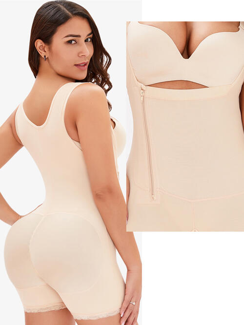 Full Size Side Zip Up Wide Strap Shapewear - Premium   - Just $51.95! Shop now at LACEDUPED