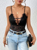 Lace Plunge Spaghetti Strap Bodysuit - Premium   - Just $32.95! Shop now at LACEDUPED