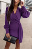 Surplice Lantern Sleeve Mini Dress - Premium   - Just $39.95! Shop now at LACEDUPED