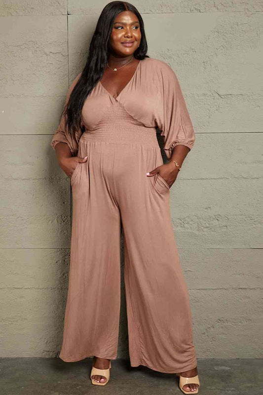 Culture Code Full Size Smocking Waist Jumpsuit - Premium   - Just $41.95! Shop now at LACEDUPED