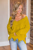 Frayed Hem Dropped Shoulder Sweater - Premium   - Just $43.95! Shop now at LACEDUPED