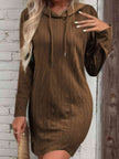 Drawstring Hooded Sweater Dress - Premium   - Just $42.95! Shop now at LACEDUPED