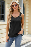 Round Neck Wide Strap Tank - Premium   - Just $29.95! Shop now at LACEDUPED