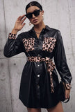 Tied Leopard Snap Down Trench Coat - Premium   - Just $60.95! Shop now at LACEDUPED