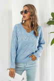 V-Neck Drop Shoulder Sweater - Premium   - Just $42.95! Shop now at LACEDUPED