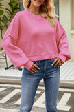 Round Neck Dropped Shoulder Sweater - Premium   - Just $68.95! Shop now at LACEDUPED