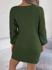 Cable-Knit Round Neck Sweater Dress - Premium   - Just $39.16! Shop now at LACEDUPED